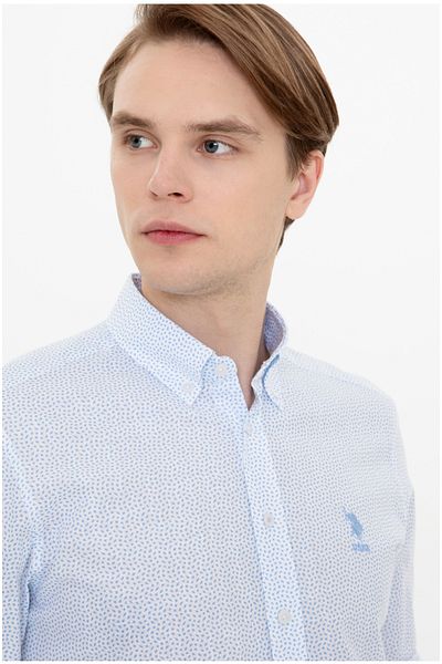 U.S. Polo Assn. Ανδρικό μπλε μακρυμάνικο πουκάμισο