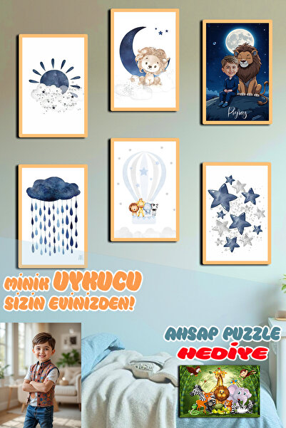 Lotus Digital Fotoğrafını Gönder, Uykucu Hazır! 6 lı Tablo Set Bohem Çocuk Od...