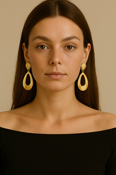 WisstoriaCollections Shell Textured Large Round Circle Teardrop Water Drop Ea...