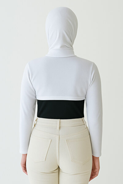 mirach Büyük Beden Esnek Dik Yaka Boyunluklu Kolluk Likralı Pamuk Nefes Alan Rahat Dekolte Kapatıcı