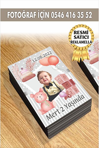 reklamatolye Kişiye Özel Resimli Doğum Günü Magneti 10 Temalı 7x5 Cm 10 Adet