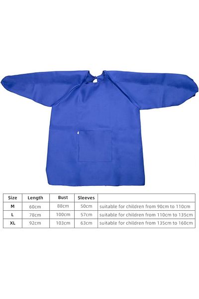 AISHNA Șorț de pictură, material textil, albastru închis, mărimea XL (12-16 ani)