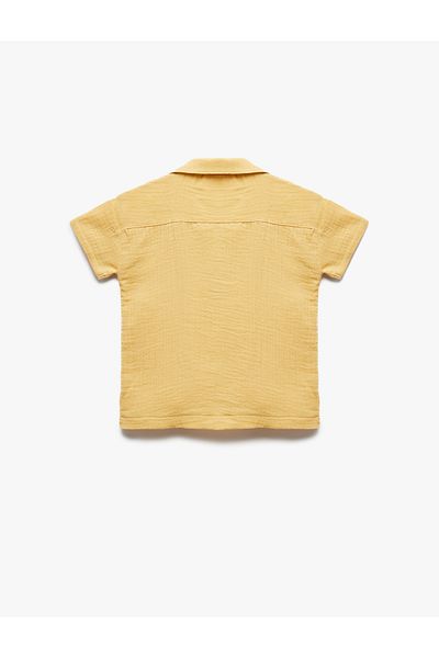 Koton Cotton Buttoned Pocket Detailed Short Sleeve Muslin Shirt