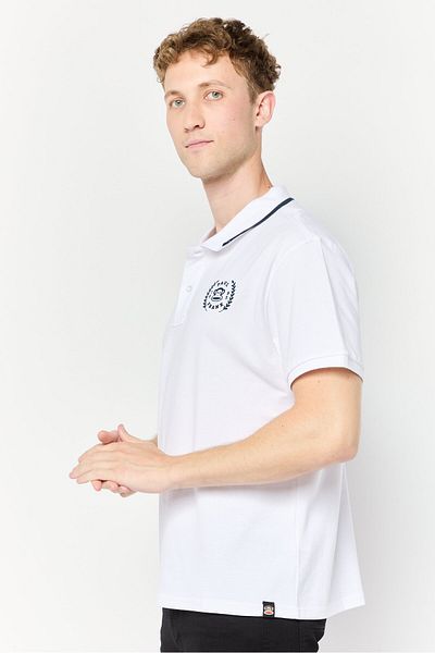 PAUL FRANK Men Regular Fit Graphic Print Short Sleeves Polo Shirt, White