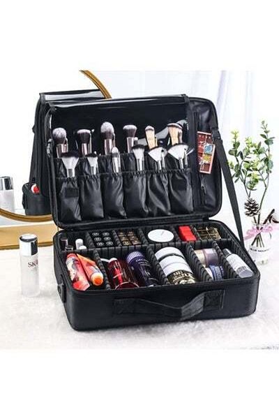 HALAMODO Beauty Bag Women's Cosmetic Bags, Portable Travel Storage Box, Jewelry Makeup Tool Organizer Boxes