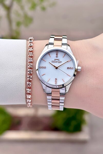 Slazenger Bronz Silver Renk 24 Ay Garantili 30 Mm Kadın Kol Saati Ve Bileklik