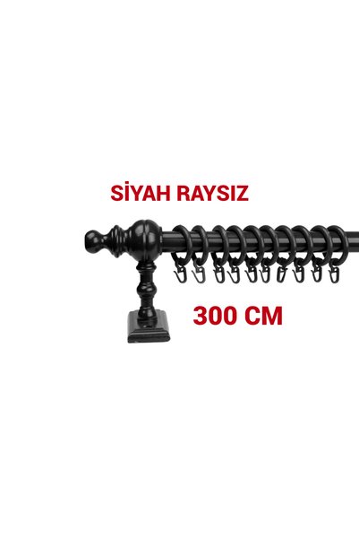 di'mora by ağbaht züc. Siyah Raysız Ahşap Rustik Perde Askısı Rustik Borusu -...