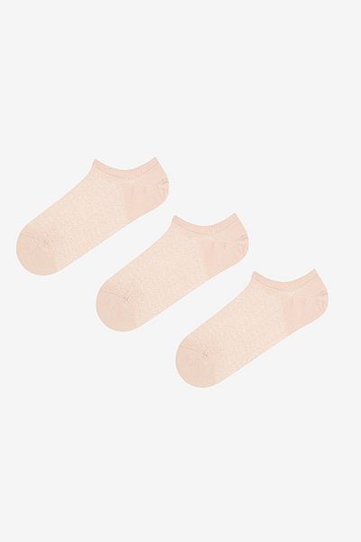 Penti Beigefarbene 3-teilige Sneaker-Socken mit Fischgrätenmuster