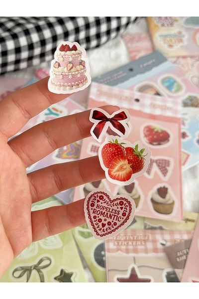 Planet Butik Strawberry Cake Sheet 2 Sheet Sticker