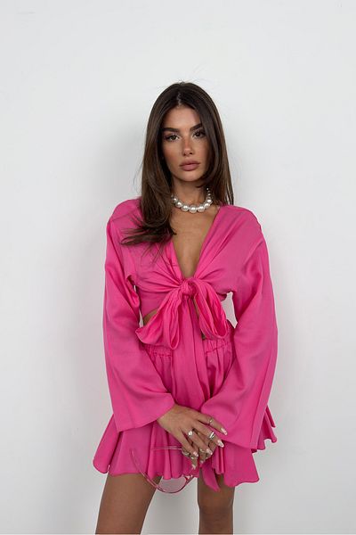 Black Fashion Crop fucsia - Gât barcă, mânecă lungă