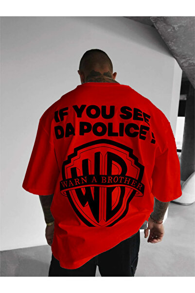 Keywest Μπλουζάκι Unisex Plus Size Warn a Brother με στάμπα Oversize 100% βαμ...