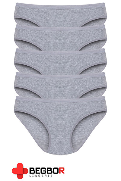 BEGBOR LİNGERİE 5-Piece Trophy Panty Set Consist of Only Gray Color