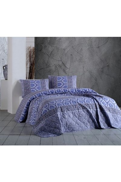 Bahar Tekstil Cuvertura de pat matlasata 100% bumbac 220x240cm + 2 fete de perna, Bahar Home, Papillio