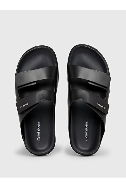 Calvin Klein Flat Adj Slide Calvin Mtl Lth