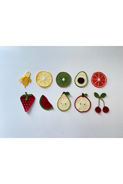 Petek Collection Meyveler örgü motif aplikeler (10 lu paket)
