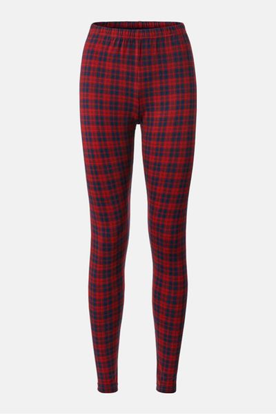 Tchibo Women Checkered Pull On Leggings, Red