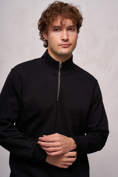 JB John Borners Мъжки суитшърт с тройна прежда и половин цип John Borners