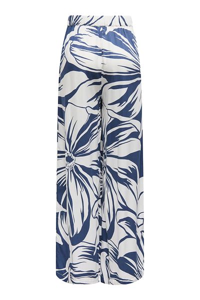 ONLY Women's Onlmilly Relaxed Cut Elastic Waist Patterned Trousers 15347453 Navy Blue