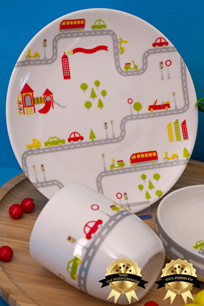 Farika Porselen Mama Pisti 3 Parça Porselen Mama Takımı