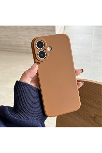 Balerion Apple iPhone 16 Kılıf Kadife Lansman Soft Yumuşak Liquid Silikon Kam...