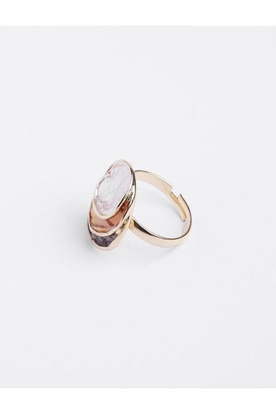 Jimmy Key Brown Oval Figured Ring