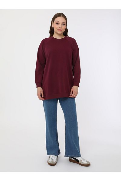 ALİA Φούτερ Basic Plus Size - Plum - Alia