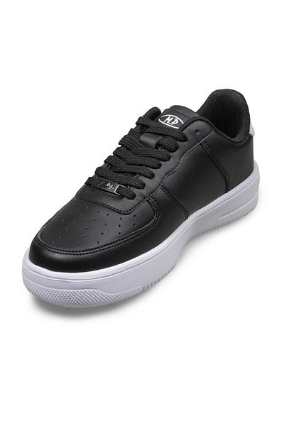 M.P. Comfort Sole Lace-Up Walking Shoes Black-White Women's Sneaker Black
