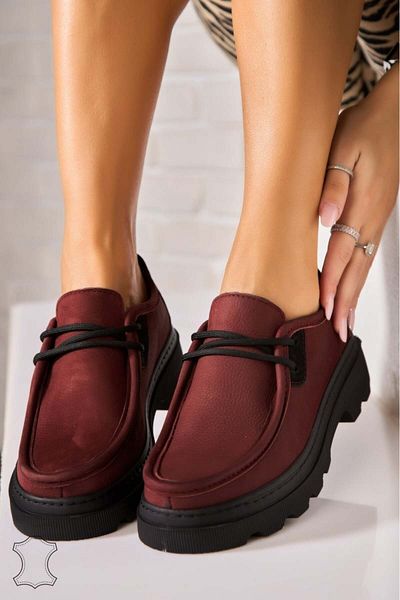 Joana Women's Loafers Natural Leather Bordeaux Viona2