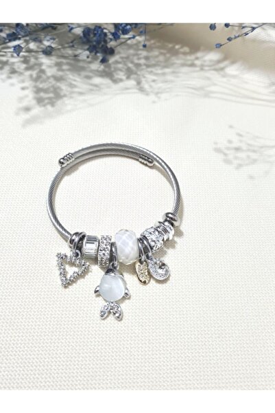 I-She Concept Fish Figured Zircon Stone Style Steel Bracelet