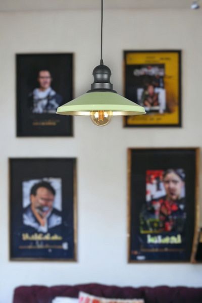 Fer Avize Azalea Modern Design - Black Green and Gold Colored Chandelier, Metal Head (Without Bulb)