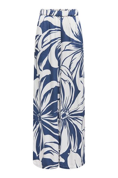 ONLY Women's Onlmilly Relaxed Cut Elastic Waist Patterned Trousers 15347453 Navy Blue