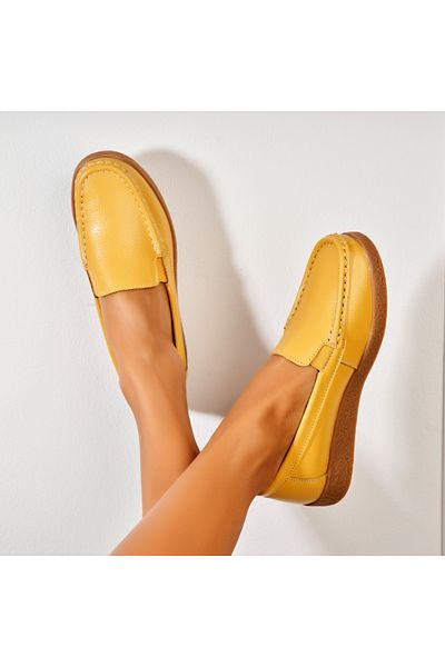 Joana Women's Moccasins Natural Leather Yellow Dona