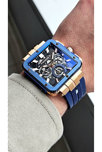 Raymond RYM-0707 QUARTZ ERKEK KOL SAATİ - ÇELİK KASA VE SİLİKON KORDON - 2 YIL GARANTİ