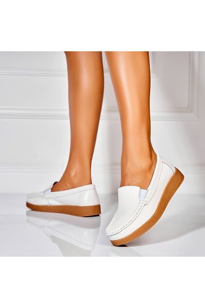 Joana Women's Loafers Natural Leather White Dona