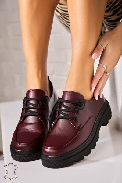 Joana Mocasini dama Piele Naturala Bordo Dally