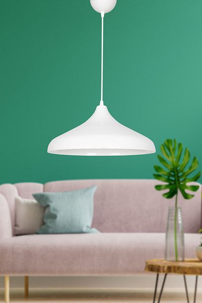 Fer Avize Nil Special Design Bright White Metal Cafe - Kitchen Single Chandelier