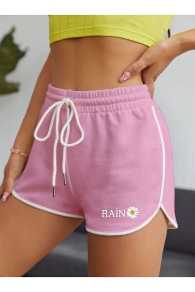 woonkey Women's Rai̇n Printed 3-Pack Black White Brown Mini Shorts with Tie Detail