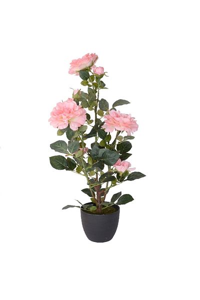 Homelux Planta decor cu trandafiri in ghiveci 70 cm, verde/roz