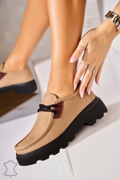 Joana Women's Loafers Natural Leather Khaki Viona2