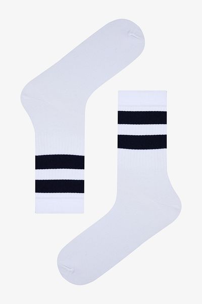 Penti Men's White Navy Blue 2-Piece Socks