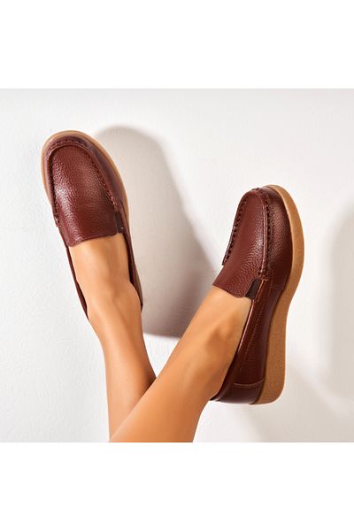 Joana Women's Loafers Natural Leather Brown Dona
