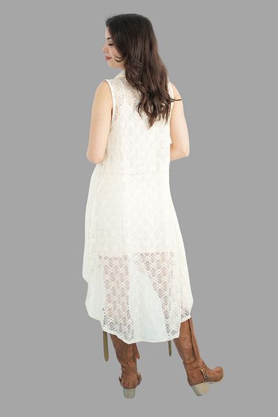 Miss Boheme Beige Color Collar Lace Dress