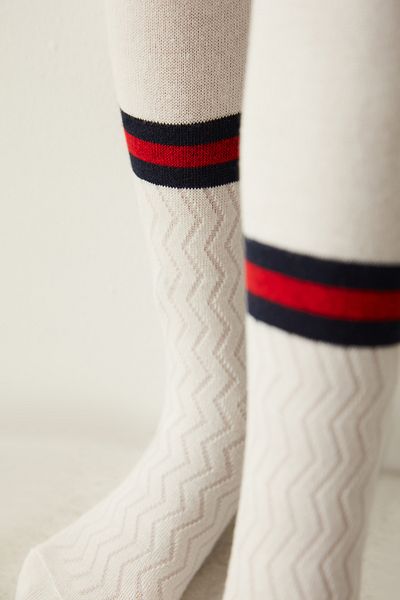 Penti Weiße Tennisstrumpfhose mit Streifendetail