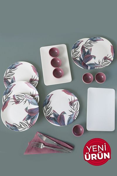 Keramika 14 Piece Vio Dowry Set for 6 People 19179 Model