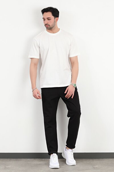 JB John Borners Men's Elastic Waist Lace up Pocket Trousers Black - 8057