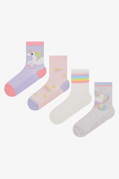 Penti Mädchenfarbene Einhorn-Socken im 4er-Pack