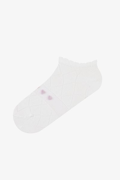 Penti Diamond Heart Pink White 2er-Pack Booties-Socken