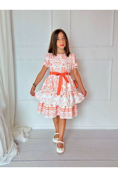Cherrys Bebek Rochie pentru fete din bumbac cu modele - cu geanta