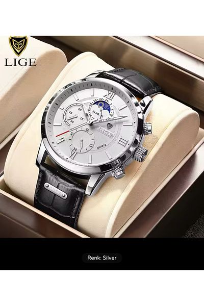Lige Leather Cord Lige Men's Wristwatch