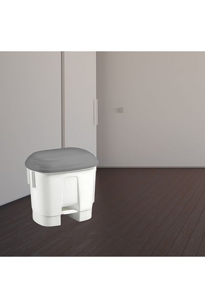 FILMOP Cos de gunoi, Sirius, 30 L, 37 x 51 cm, alb, cu pedala si capac gri, pentru colectarea deseurilor